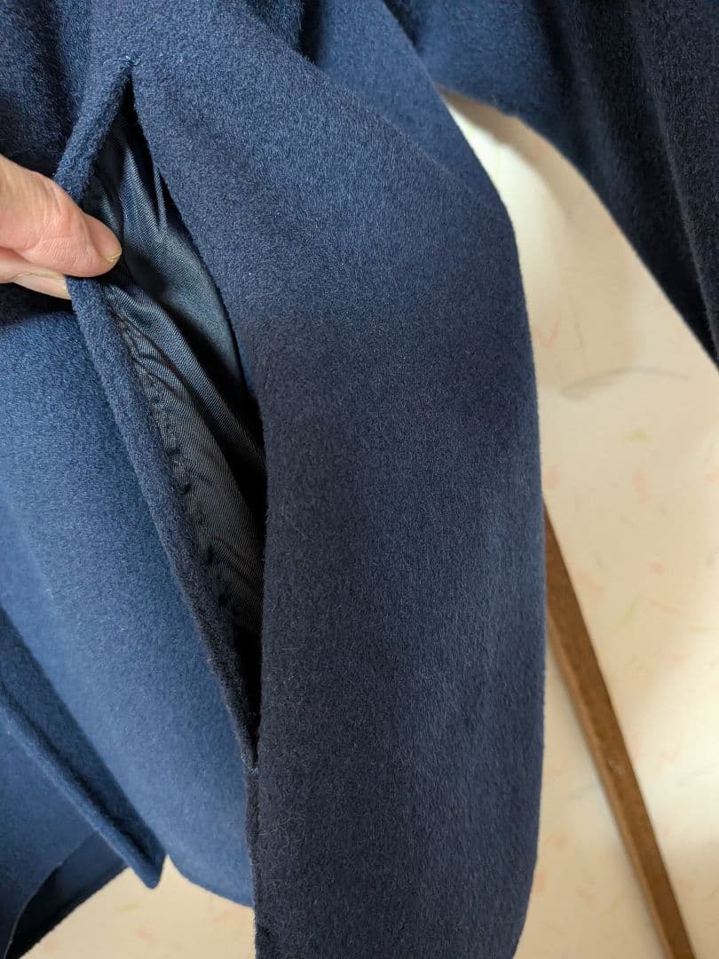 【高級】WEEKEND　MaxMara　フーディーハーフコート　ネイビー　М