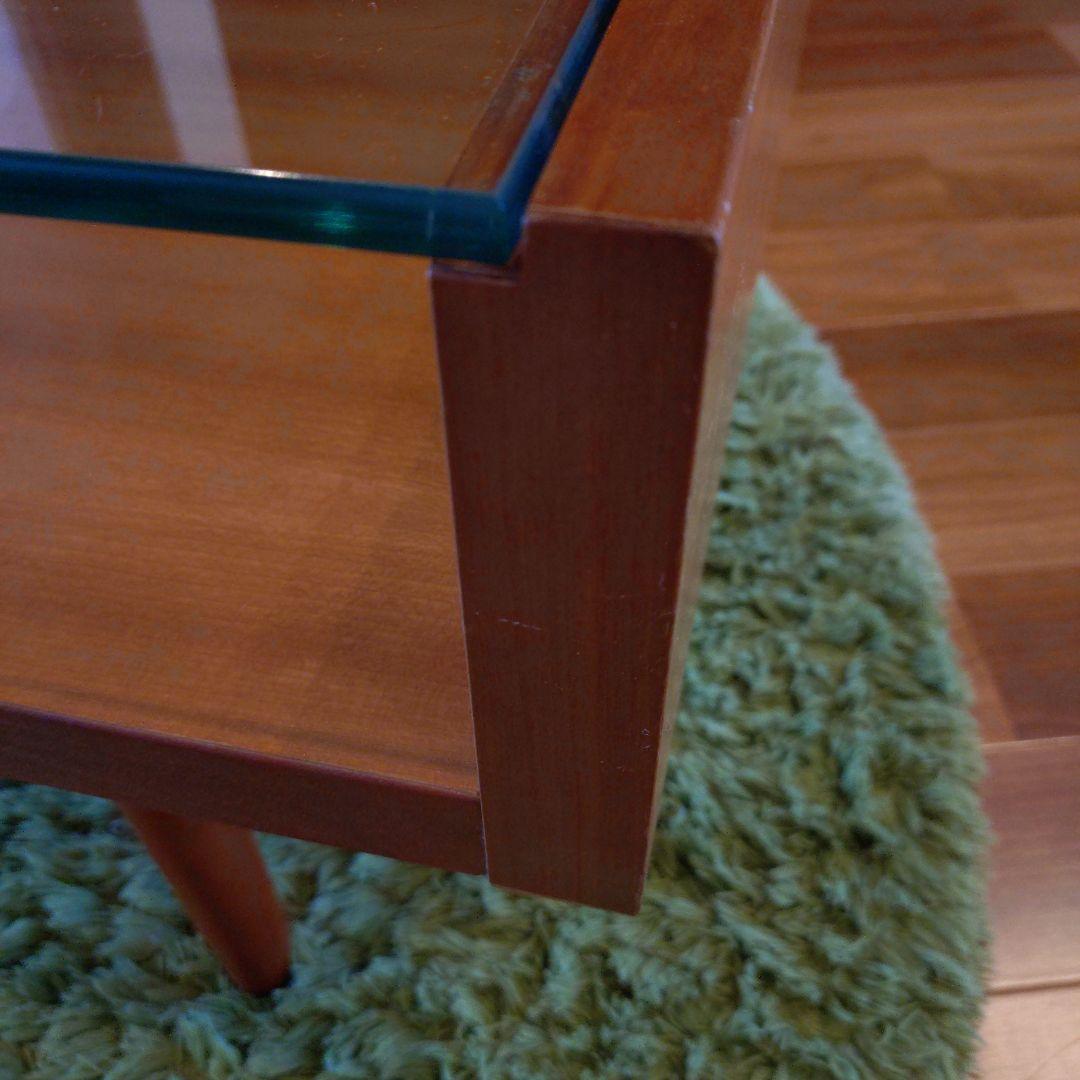 ウニコ　木製　ガラスローテーブル