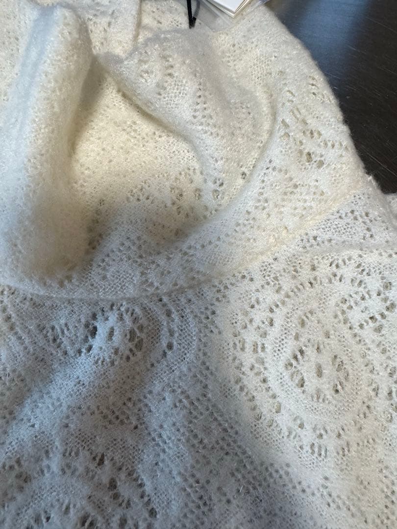 最終kume_official レースハイネックトップス