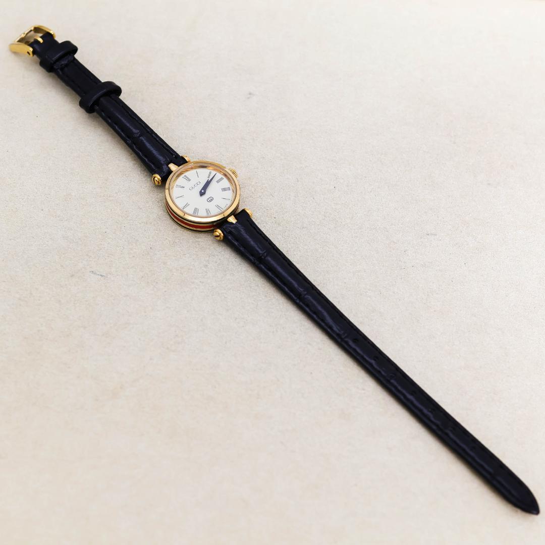 稼働 GUCCI 腕時計 サイドシェリー 新品電池 アンティーク 2256