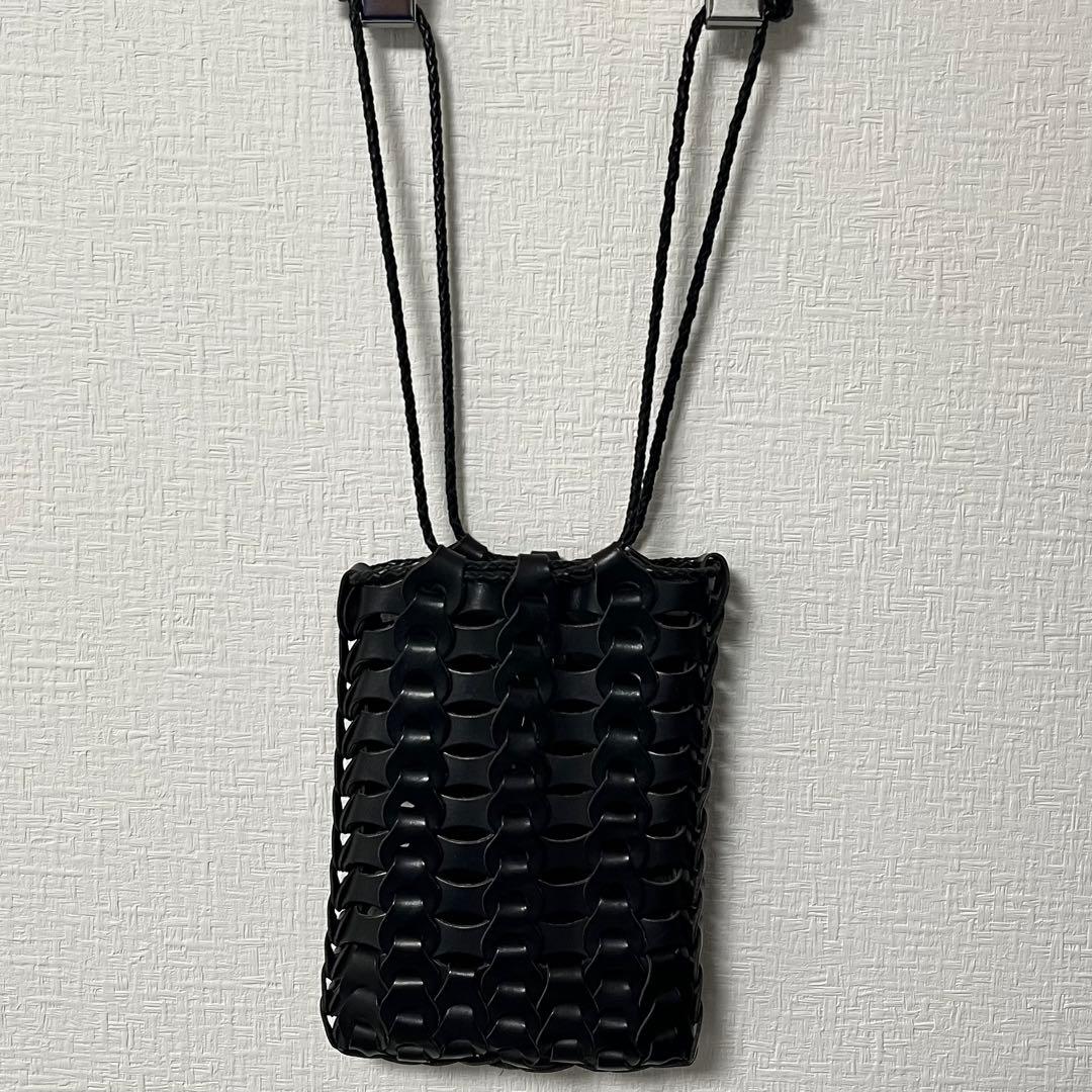 il micio イルミーチョ 巾着 Boho ブラック 黒 牛皮 レザーポーチ