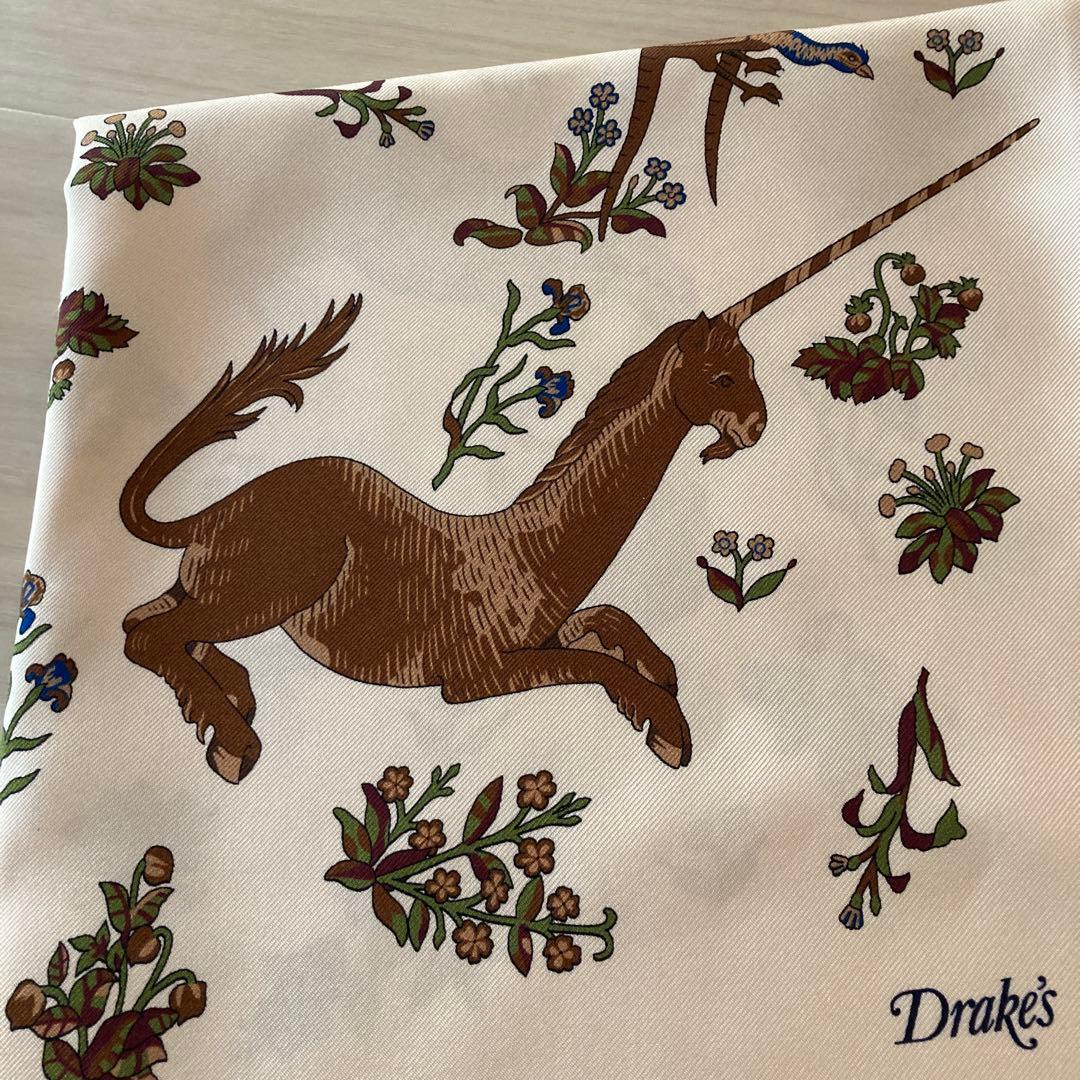 未使用　保管品　ドレイクス　Drake's シルク100% ストール　英国製