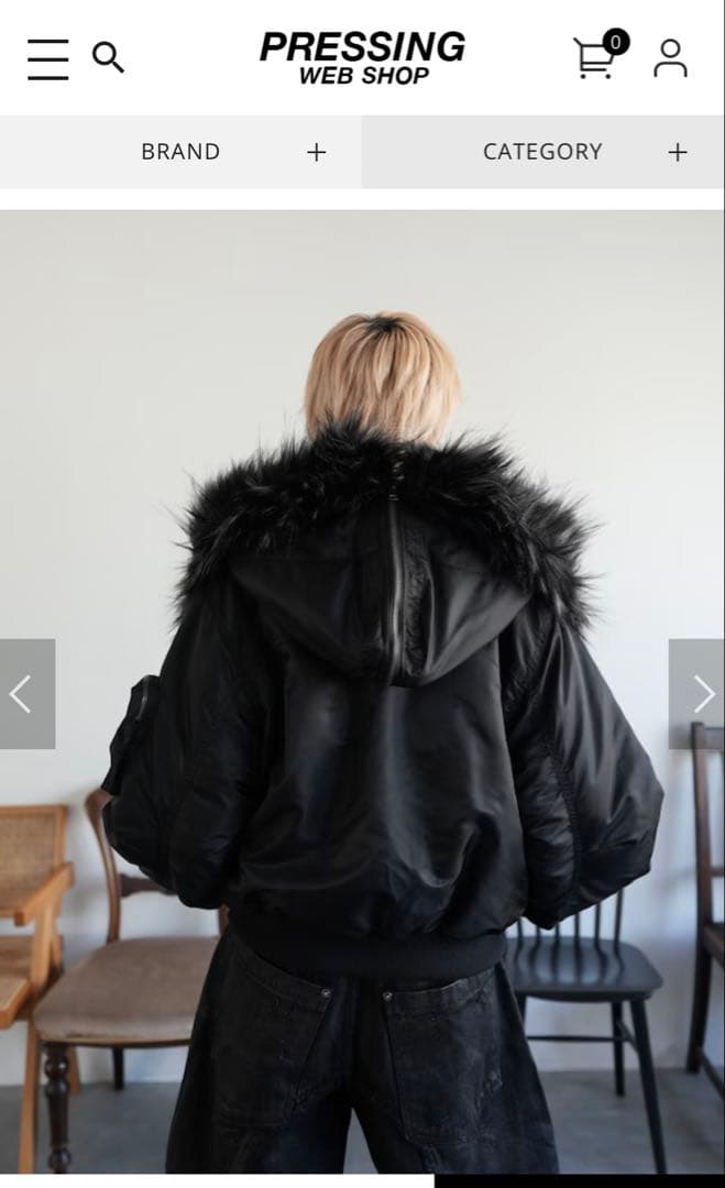 CHIKASHITSU PLUS HIGH MA-1ジャケット ブラック