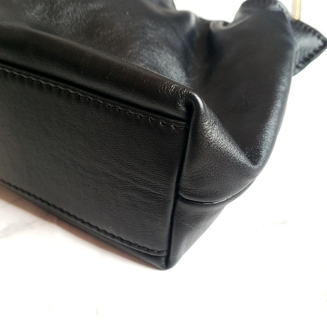 gemeil 2way ギャザーチェーンバッグ　ブラック　ジェムイル