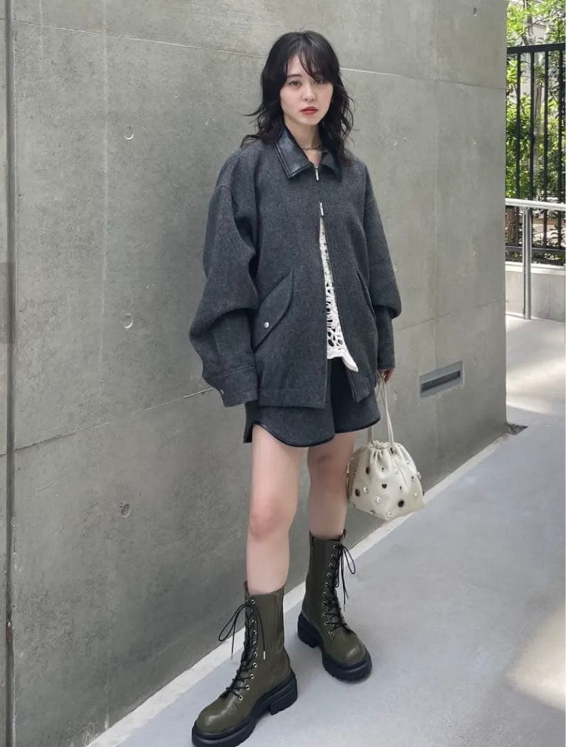 AMERI UND TWEED BOXER SHORTSチャコールグレー新品M