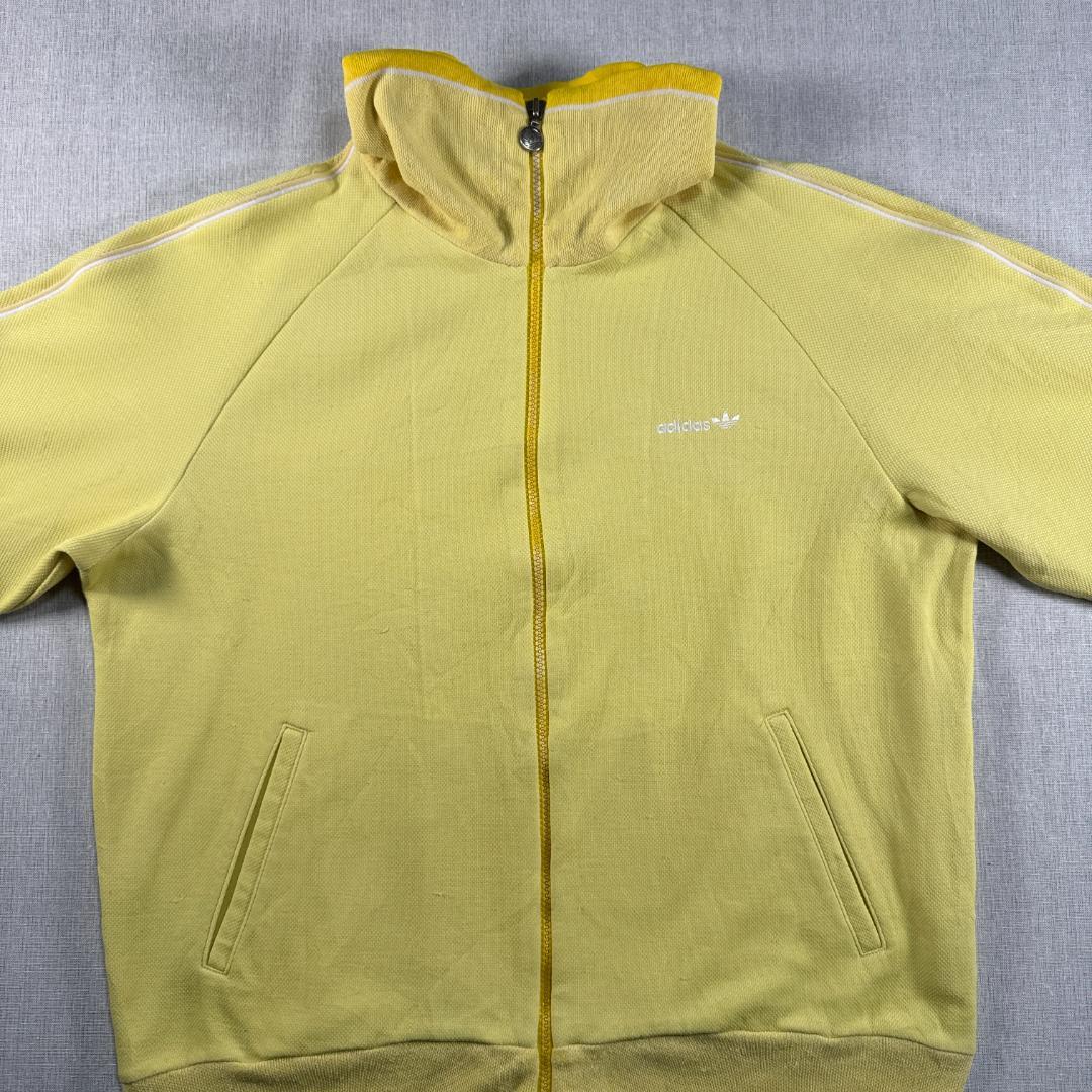 70s adidas トラックジャケット イエロー デサント 西ドイツ製 L