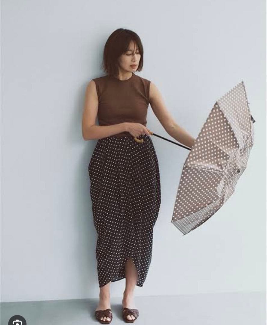 Forme 東原亜希 晴雨兼用傘 ブラウンドット