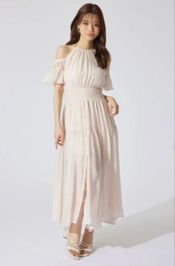 rienda 2WAY ホルターネックロンパース ピンク 秋山由奈さん着用