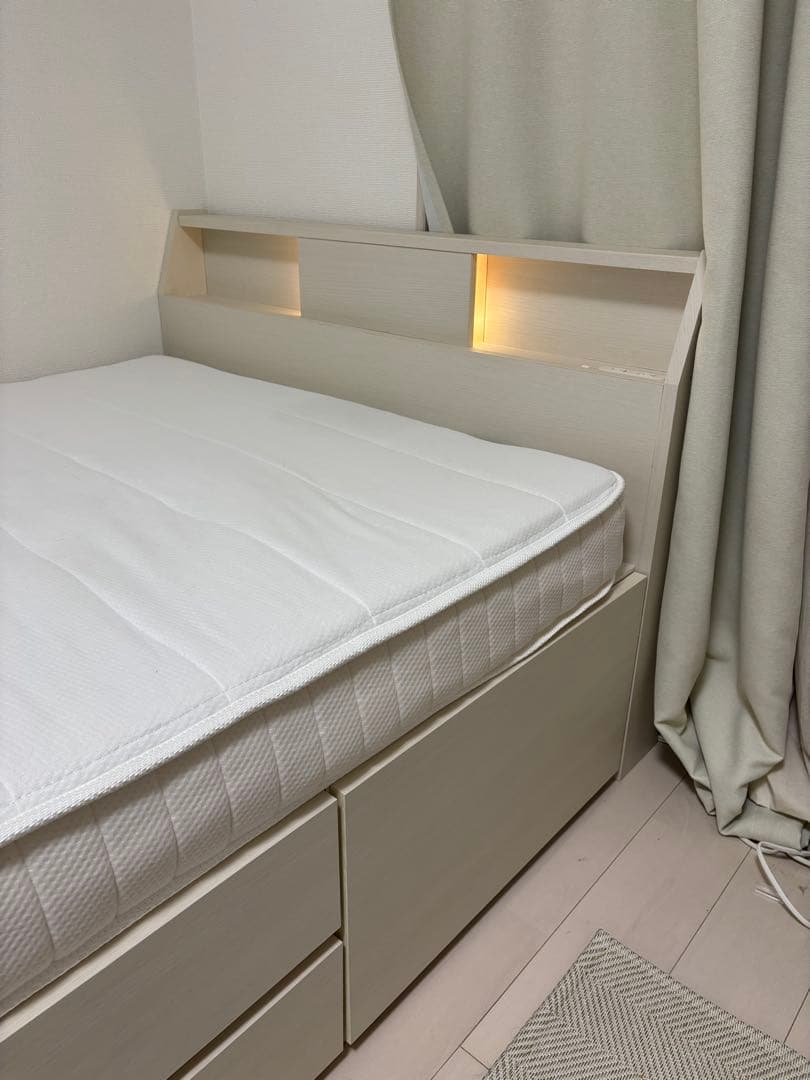 セミダブル ベッドフレーム+マットレス ニトリ(アザン3 チェスト40)