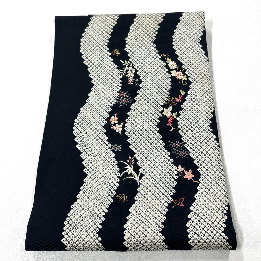 専用帯6098 ●高級 正絹 絞り 刺繍 名古屋仕立て 名古屋帯