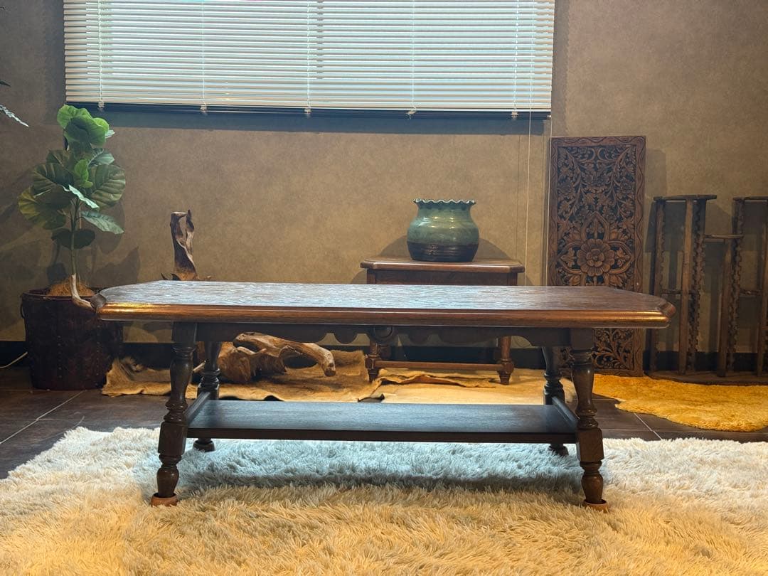 飛騨産業　ローテーブル　ビンテージ　アンティーク　センターテーブル　無垢材　IG