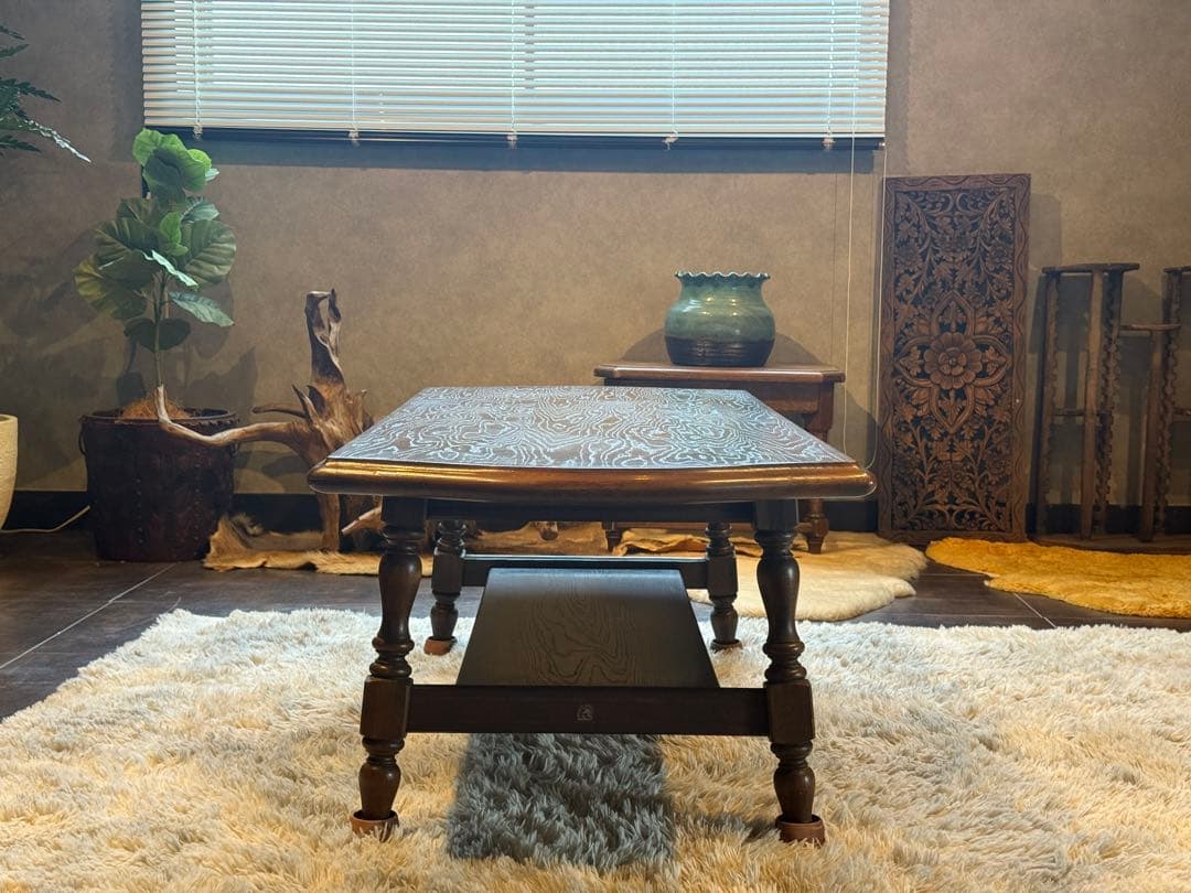 飛騨産業　ローテーブル　ビンテージ　アンティーク　センターテーブル　無垢材　IG