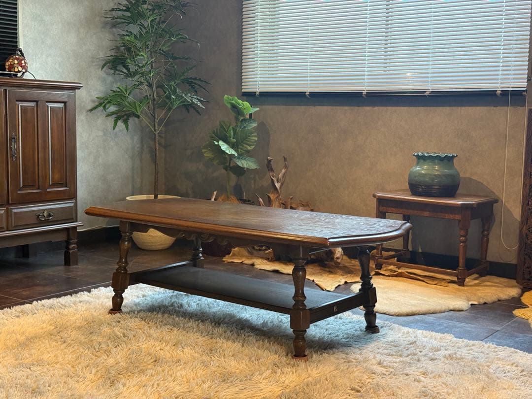 飛騨産業　ローテーブル　ビンテージ　アンティーク　センターテーブル　無垢材　IG