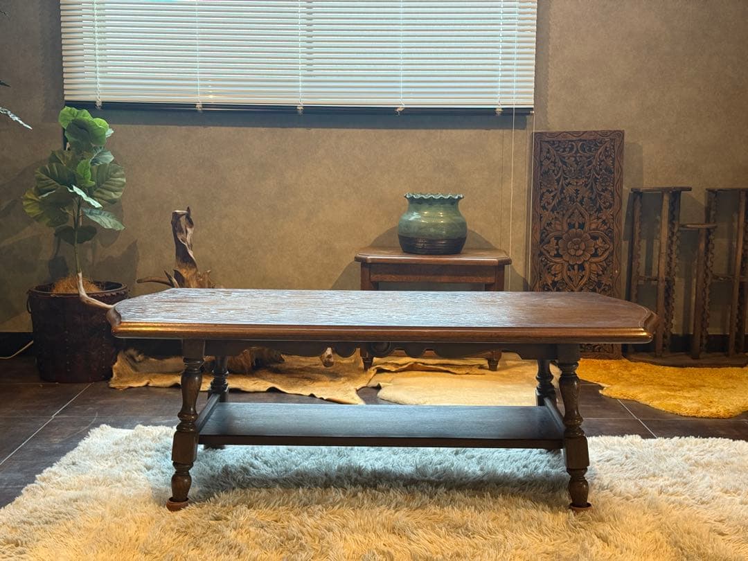 飛騨産業　ローテーブル　ビンテージ　アンティーク　センターテーブル　無垢材　IG