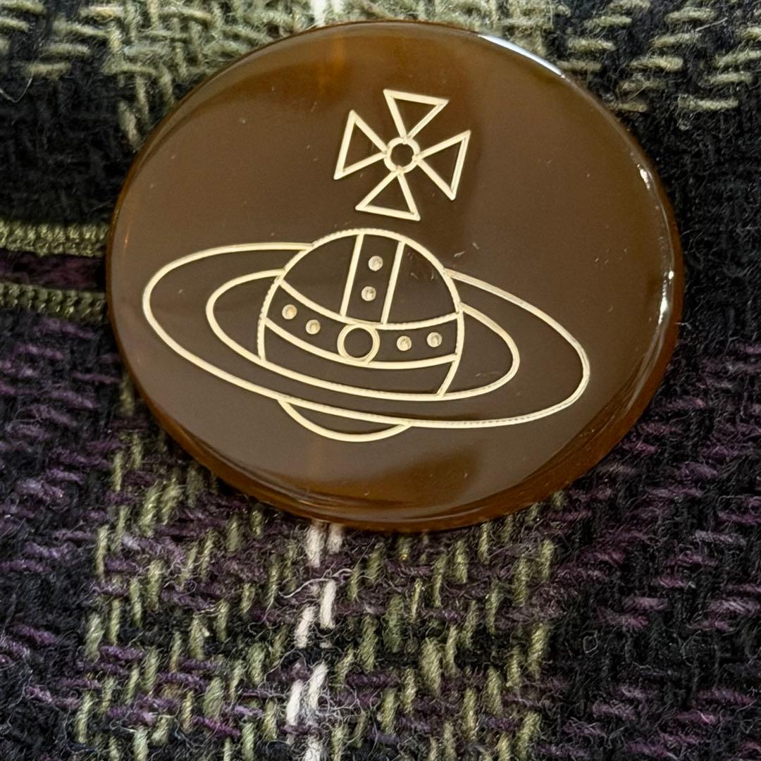 ヴィヴィアンウエストウッド　ポンチョ　ドルマンコート　オーブ　チェック　グリーン