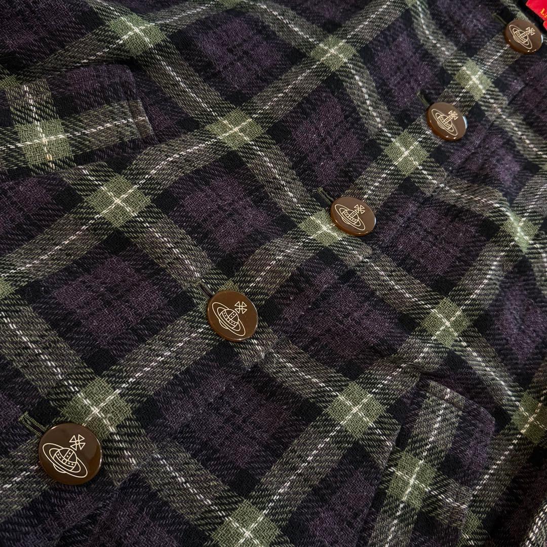 ヴィヴィアンウエストウッド　ポンチョ　ドルマンコート　オーブ　チェック　グリーン