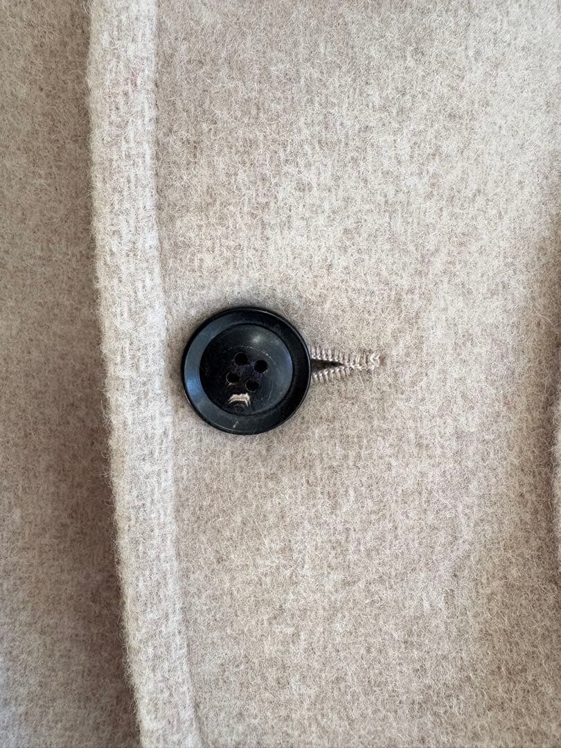 美品ダントンウールモッサノーカラーコートジャケット36 ベージュ