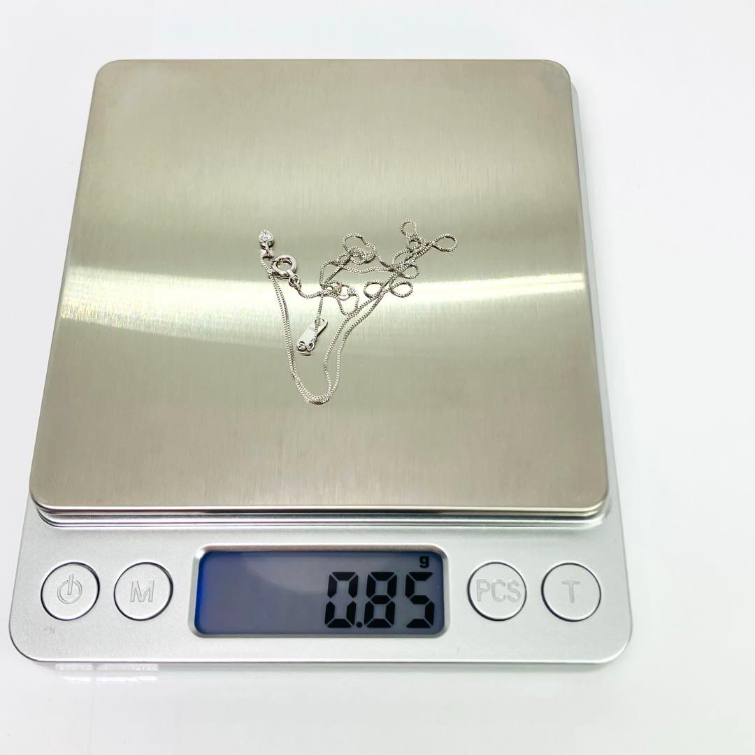 K10WG 1粒 天然ダイヤモンド ネックレス D:0.05ct