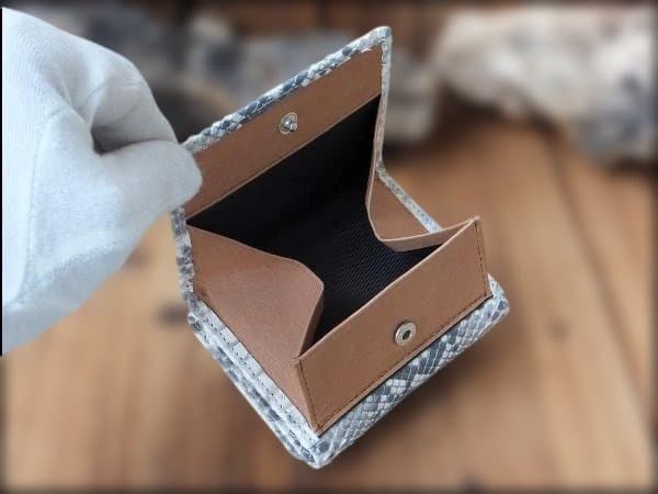 ケイ★ダイヤモンドパイソン革 多機能コンパクト三つ折財布8031Nat2点