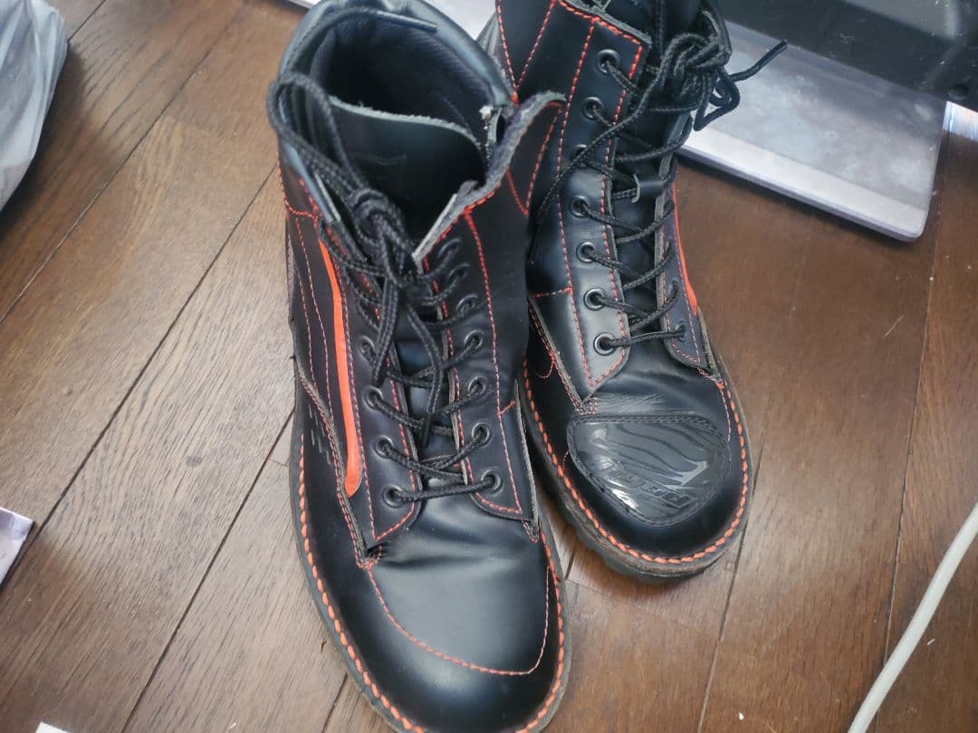 HYOD バイクブーツ 25cm 黒/赤 レザー