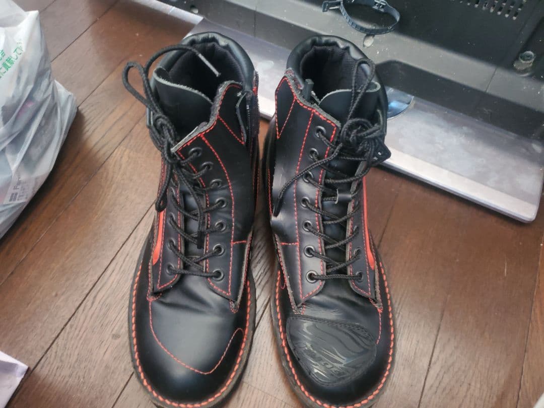 HYOD バイクブーツ 25cm 黒/赤 レザー