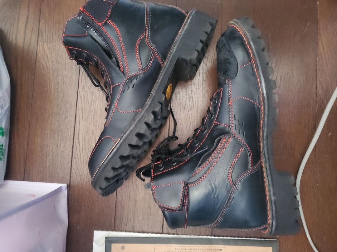 HYOD バイクブーツ 25cm 黒/赤 レザー