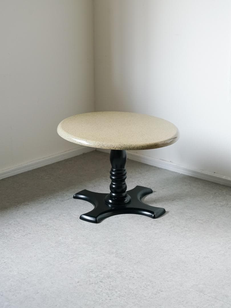 vintage ラウンド サイドテーブル テラゾー調　モダン 昭和レトロ