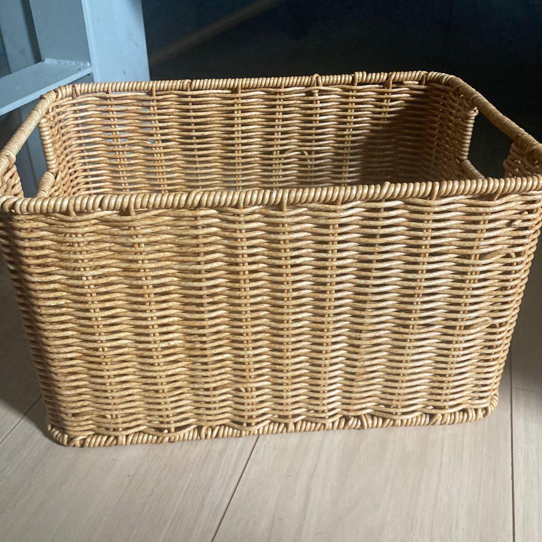 洗える ラタン風収納カゴ