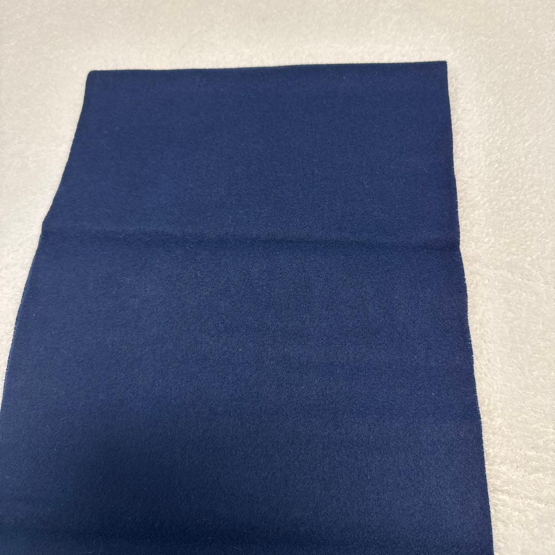 新品タグ付き バーバリーズ ラムウールマフラー ネイビー ワッペン エンブレム
