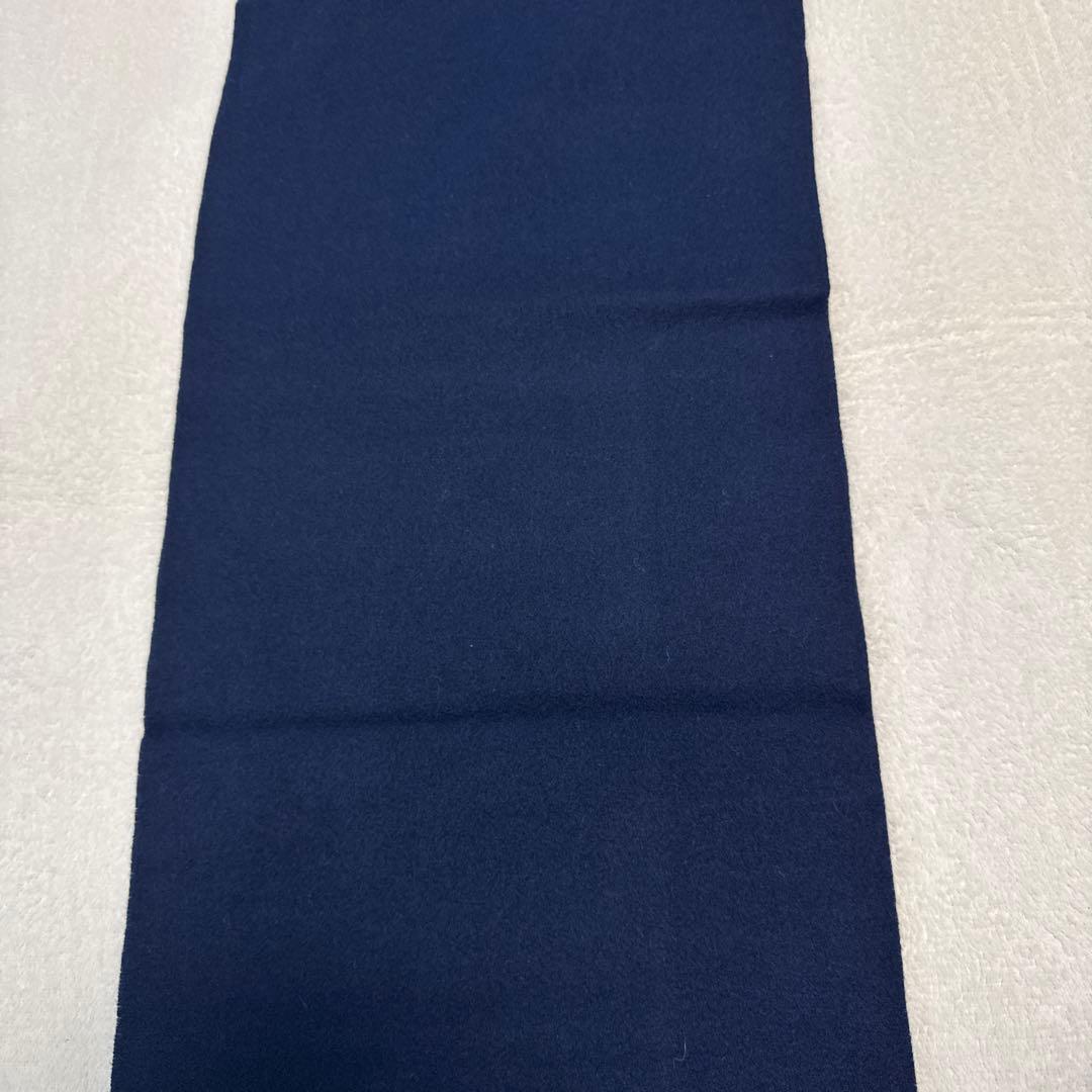 新品タグ付き バーバリーズ ラムウールマフラー ネイビー ワッペン エンブレム