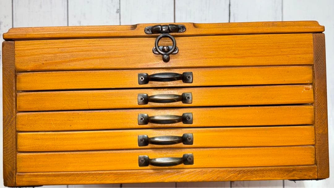 木製コレクションボックス 5引き出し　色鉛筆ケース