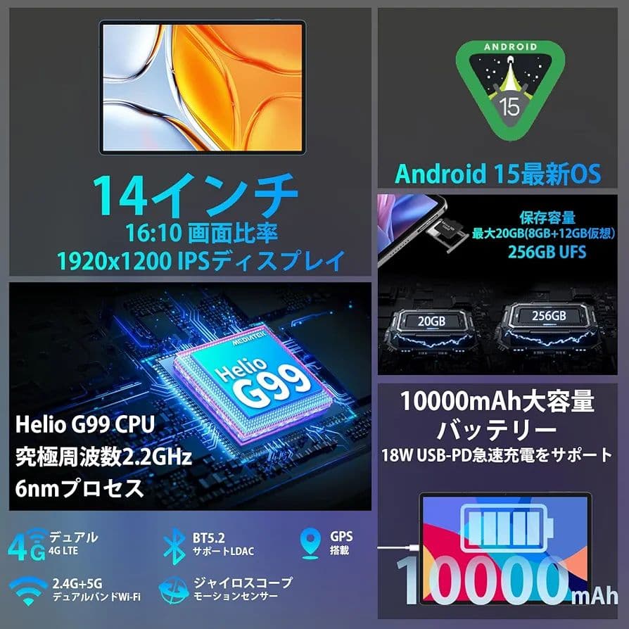 TECLAST T70 14インチ タブレット