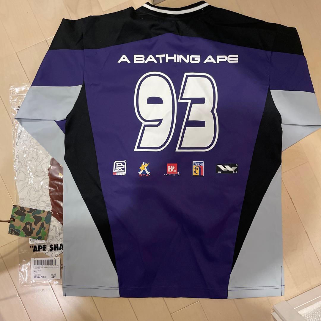 な*;様 ベイシングエイプ　チームロゴロングTシャツ　Sサイズ