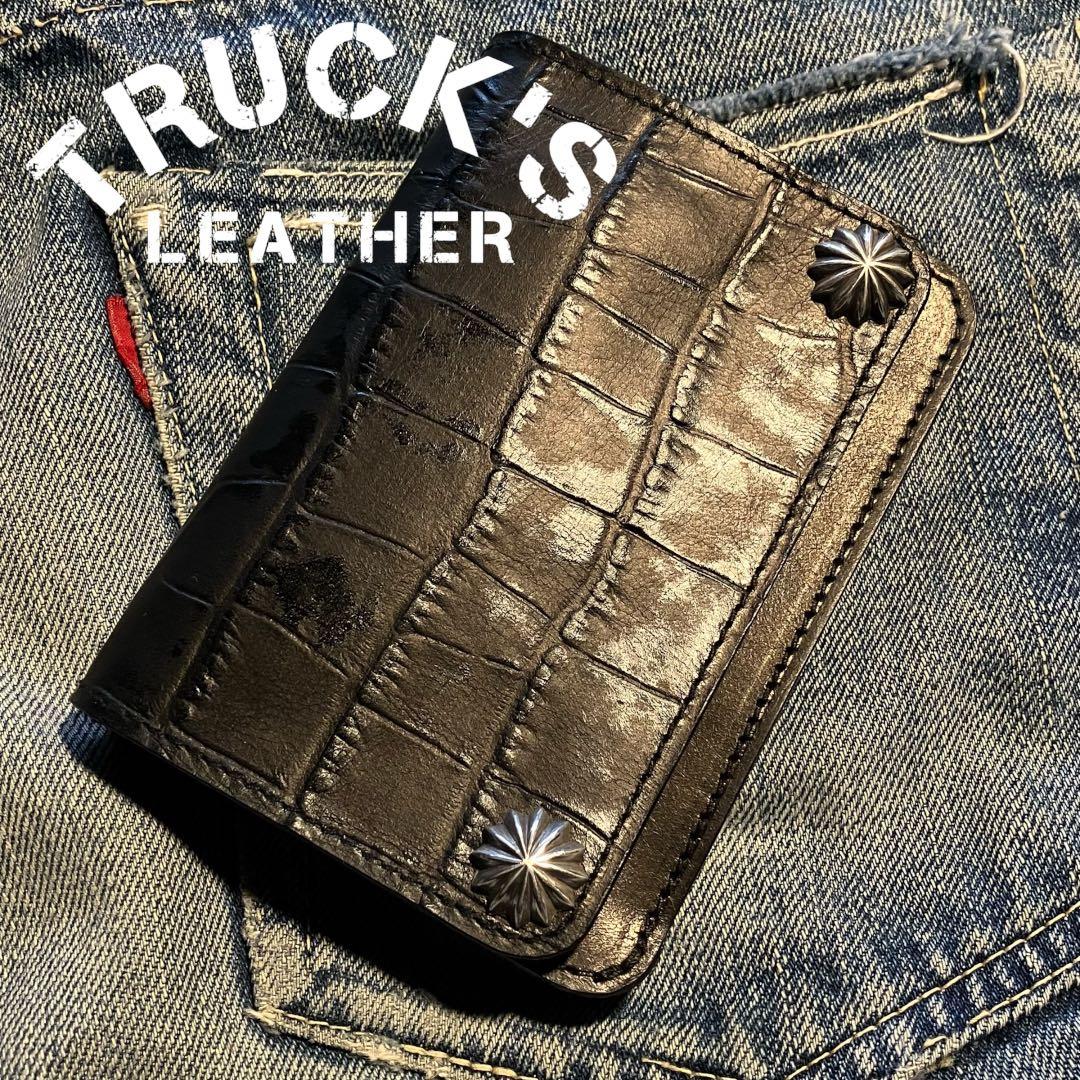 お札が折れない！ミドルトラッカーウォレット アポロコンチョ シルバー925 3層