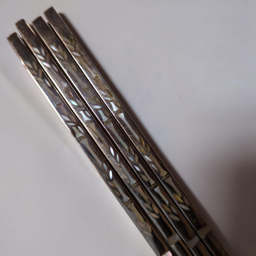 銀製夫婦箸 　木箱入り