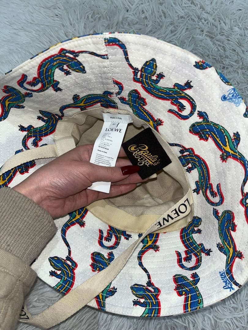 LOEWE トカゲ柄 バケットハット フリーサイズ