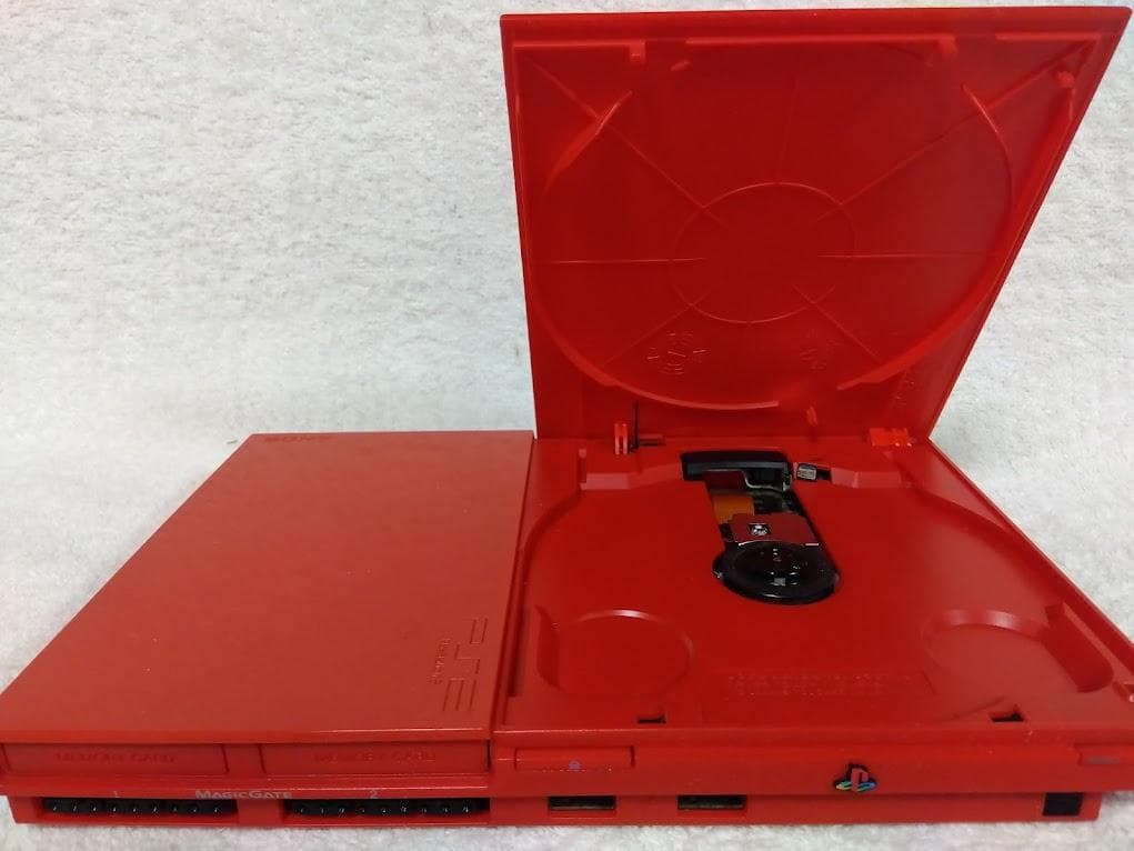 ✨完動品✨レンズ交換メンテ済✨SCPH90000CR PS2 本体 薄型 赤