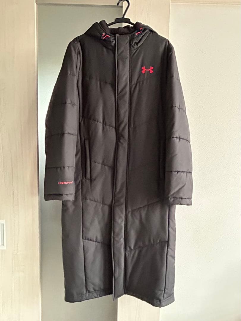 Under Armour フード付きベンチコート 黒　メンズ