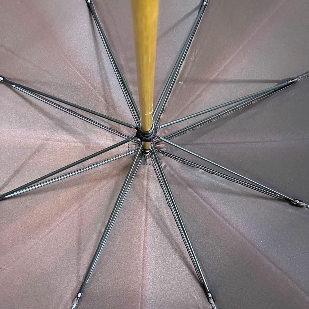 FENDI 長傘　ズッカ柄　ネイビー　ウッドハンドル　ムーンバット