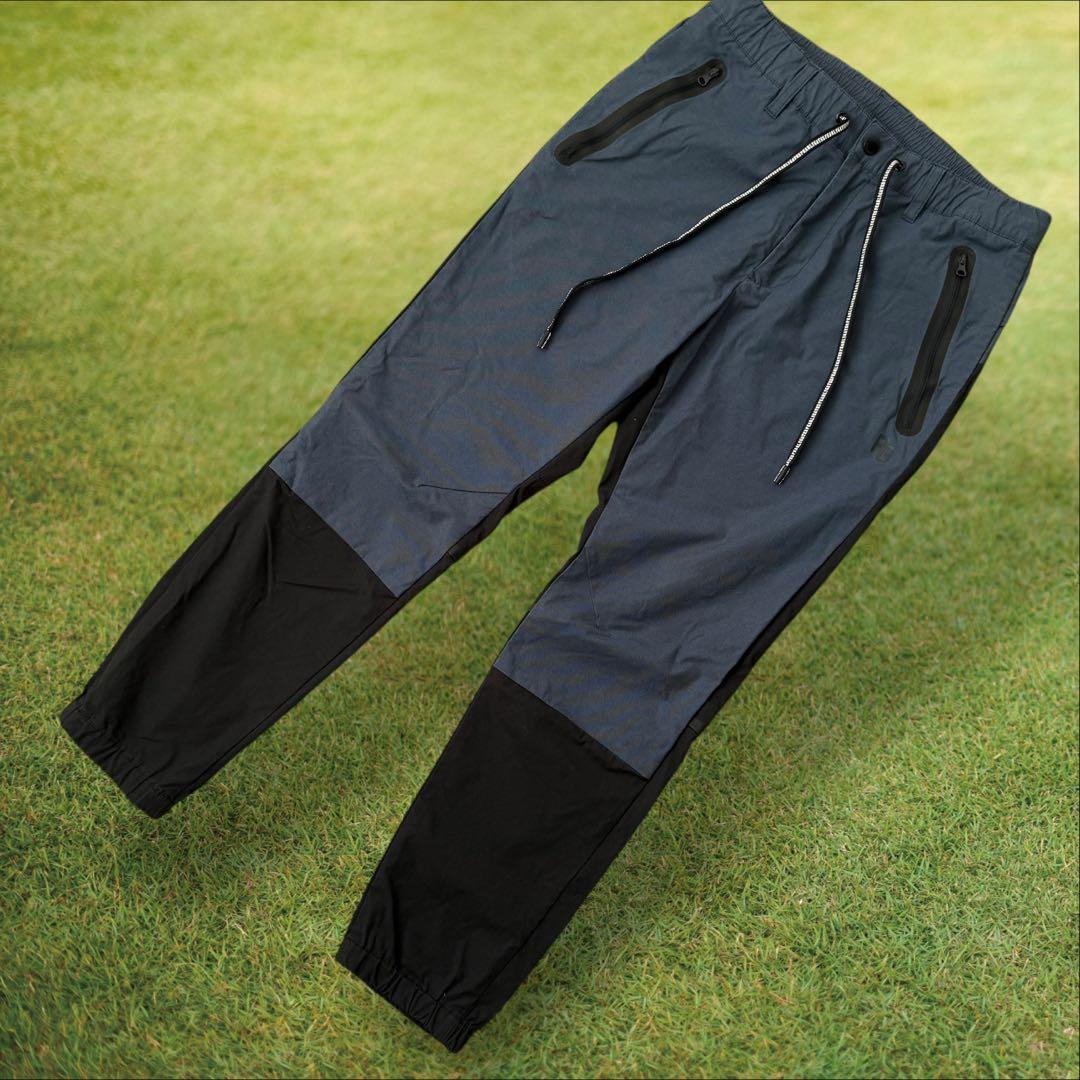 パーリーゲイツ　ジョガーパンツ　黒　ネイビーM〜L相当　バイカラー　コットン素材