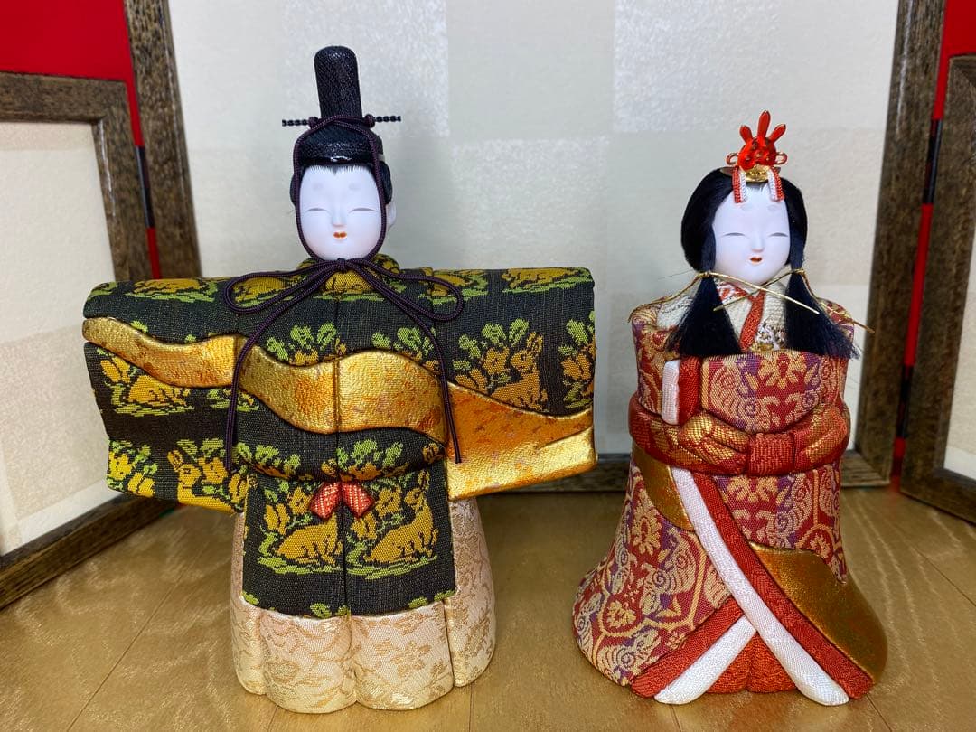 雛人形　木村一秀作　江戸木目込人形親王平飾り・間口約４０×奥行約２０×高約２６㎝