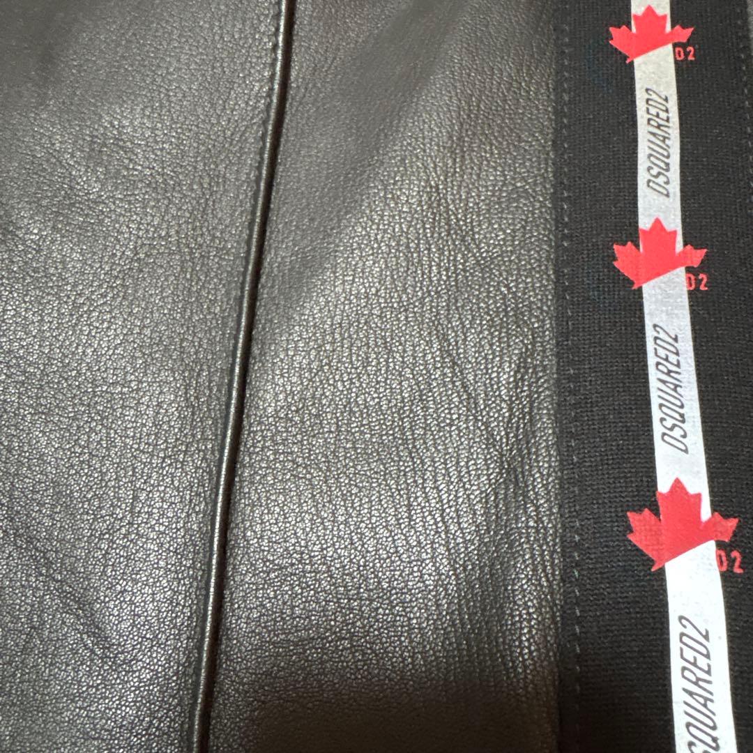 DSQUARED2 レザー パンツ 46 羊革　トラックパンツ