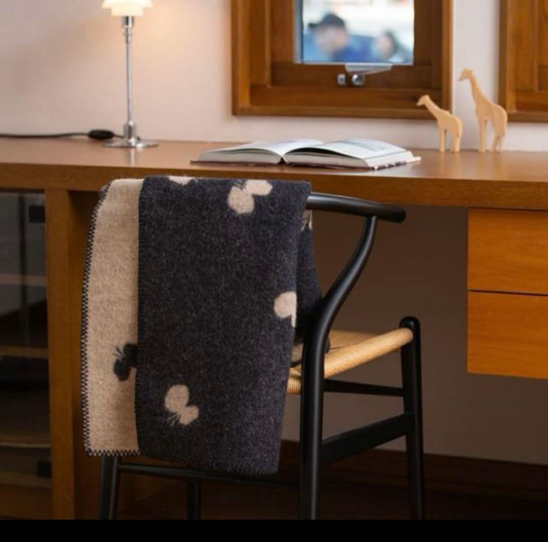 ミナペルホネン×クリッパンエコウールミニブランケット　ブラック×ベージュ最終価格