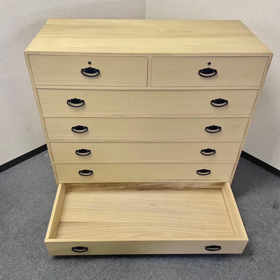 桐タンス 天然木 6段 日本製 高塚桐材商店 和箪笥 チェスト　M