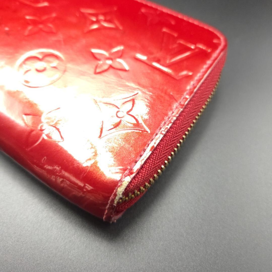 ルイヴィトン ヴェルニ ジッピーウォレット 長財布 モノグラム エナメル レッド