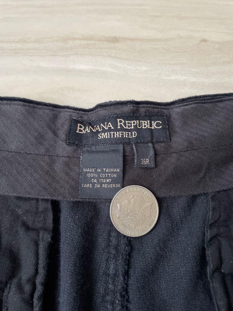 90s バナナリパブリック コーデュロイ パンツ 太畝 ブラック 黒 ビンテージ