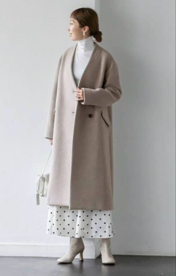 【美品】ノーブル　MTRチェスターコート　グレージュ　希少　40