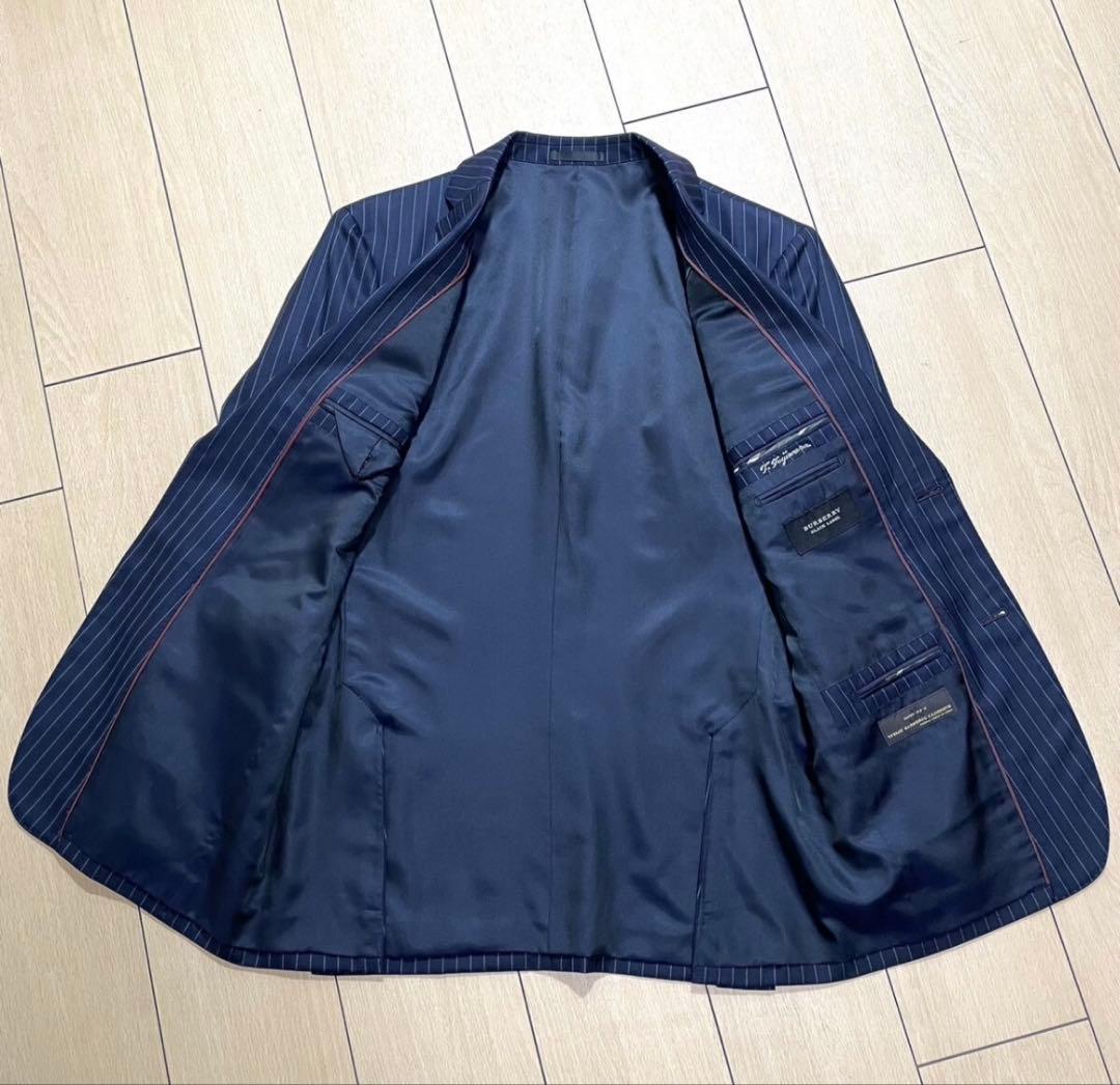 極美品　バーバリー　ネイビー ストライプ スーツ