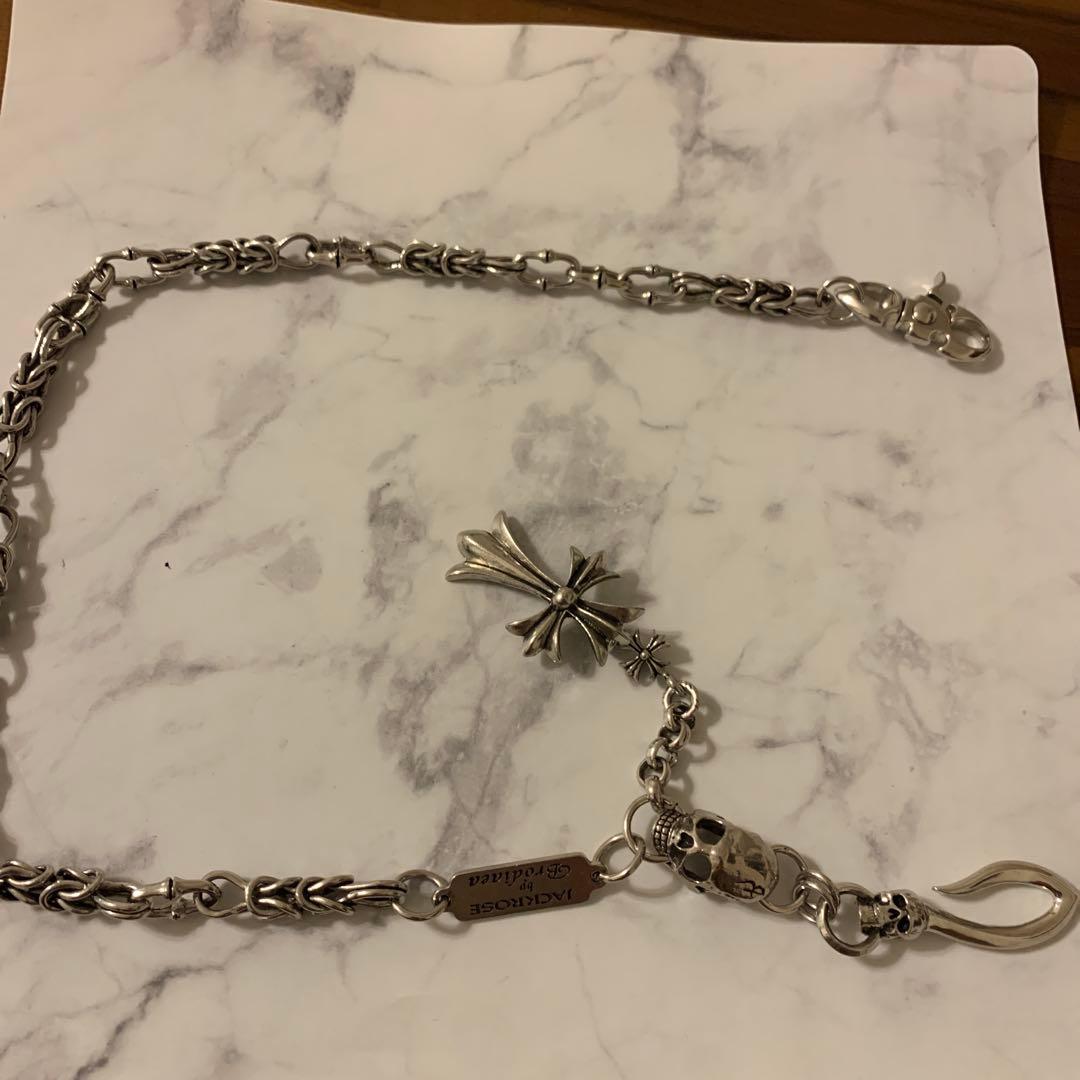 『希少』シルバー スカル クロス ウォレットチェーン