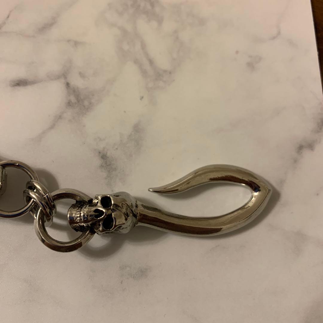 『希少』シルバー スカル クロス ウォレットチェーン